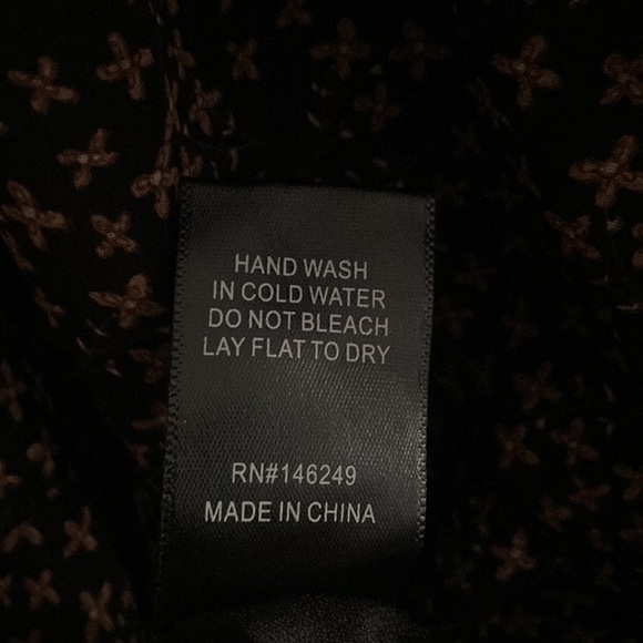 AAKAA brown and black floral chiffon boho dress, size medium - Picture 7 of 14